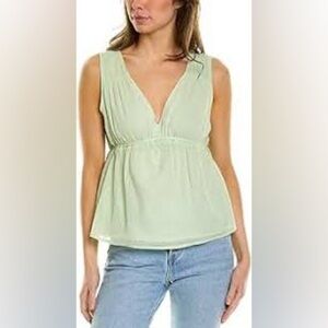 Joie Women's Lytle Cinched Light Green Sleeveless Top NWT